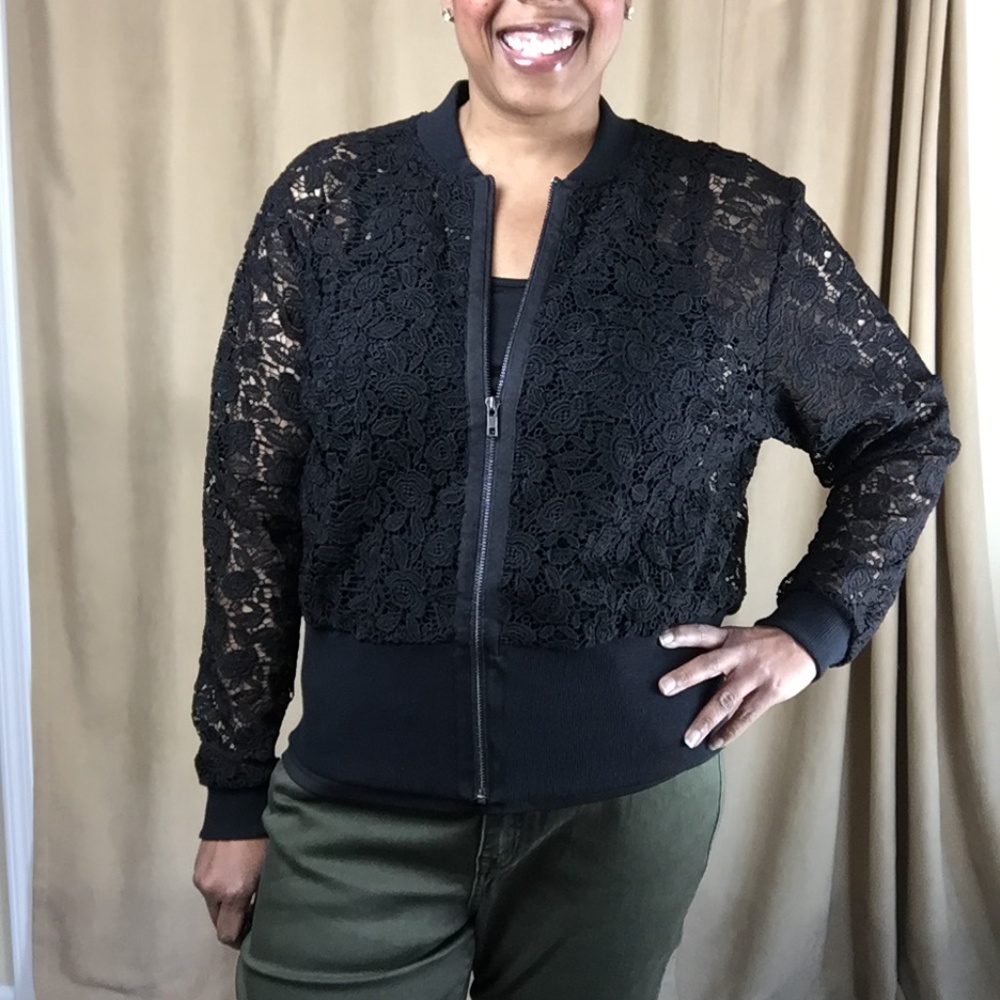 Lane Bryant Lace Bomber Jacket Sz 18/20